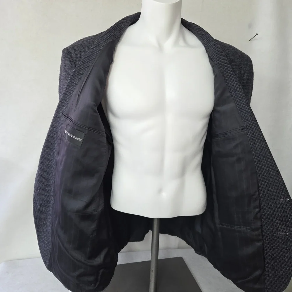 Stewart County Men's Wool Blazer Jacket Elbow Patches Made in‎ USA Size 46R Vtg